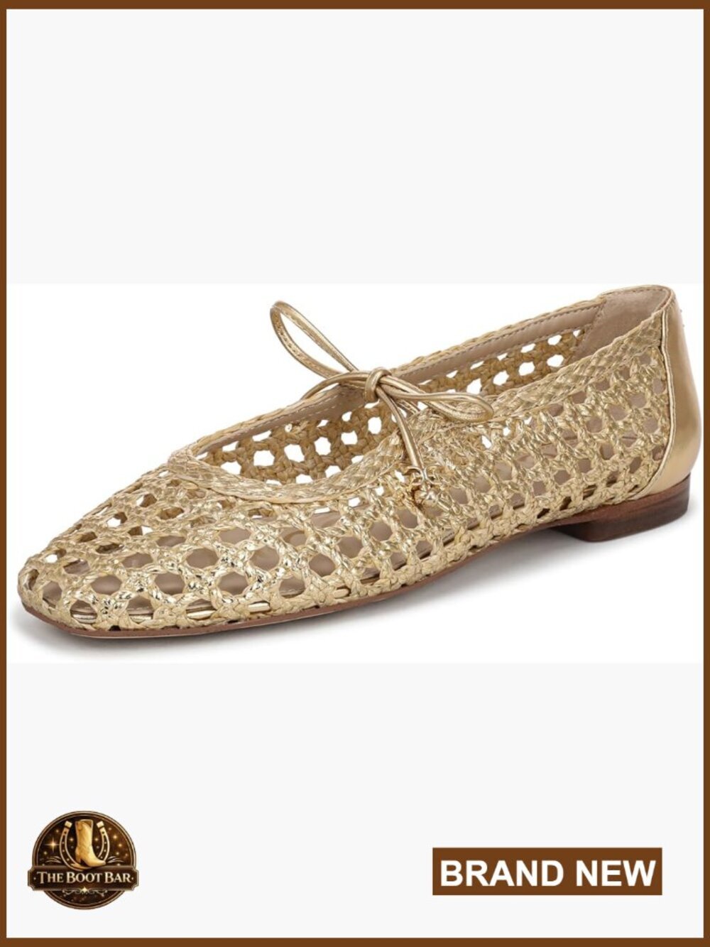 Woven Bow Ballet Flats Slip-On Square Toe Women's Shoes